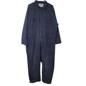 Vintage DELCO Bartlett Workwear Coveralls Navy Blue XX Large 52-54 Poly Cotton